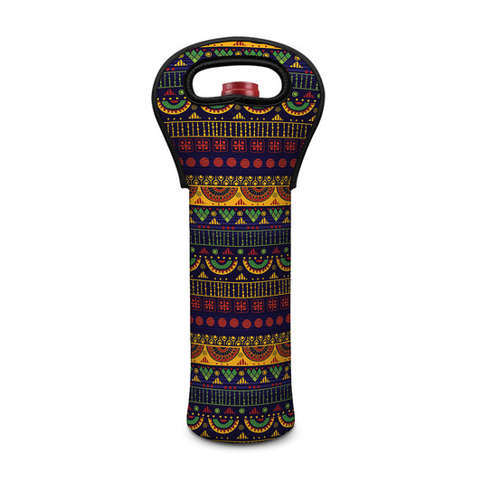 Native Tribal Indian Pattern Print Single Neoprene Wine Tote
