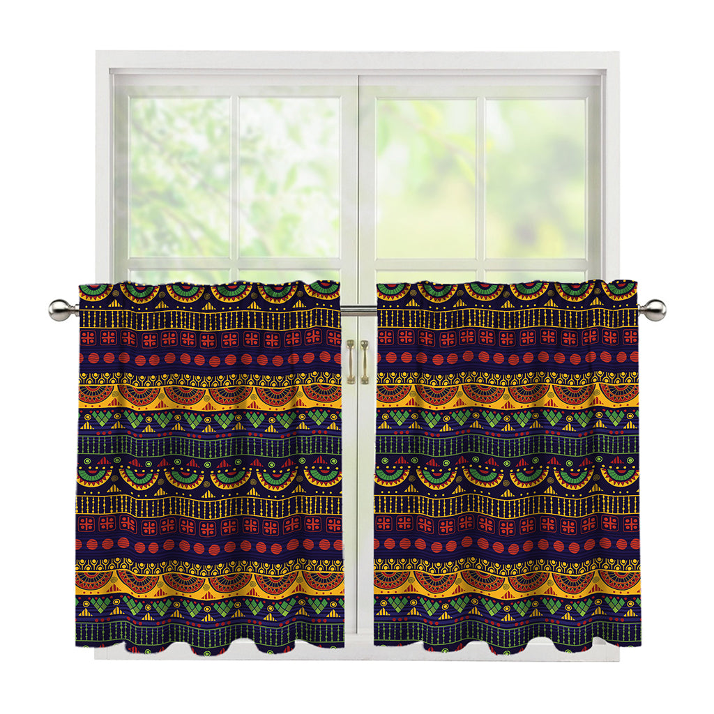Native Tribal Indian Pattern Print Tier Curtains