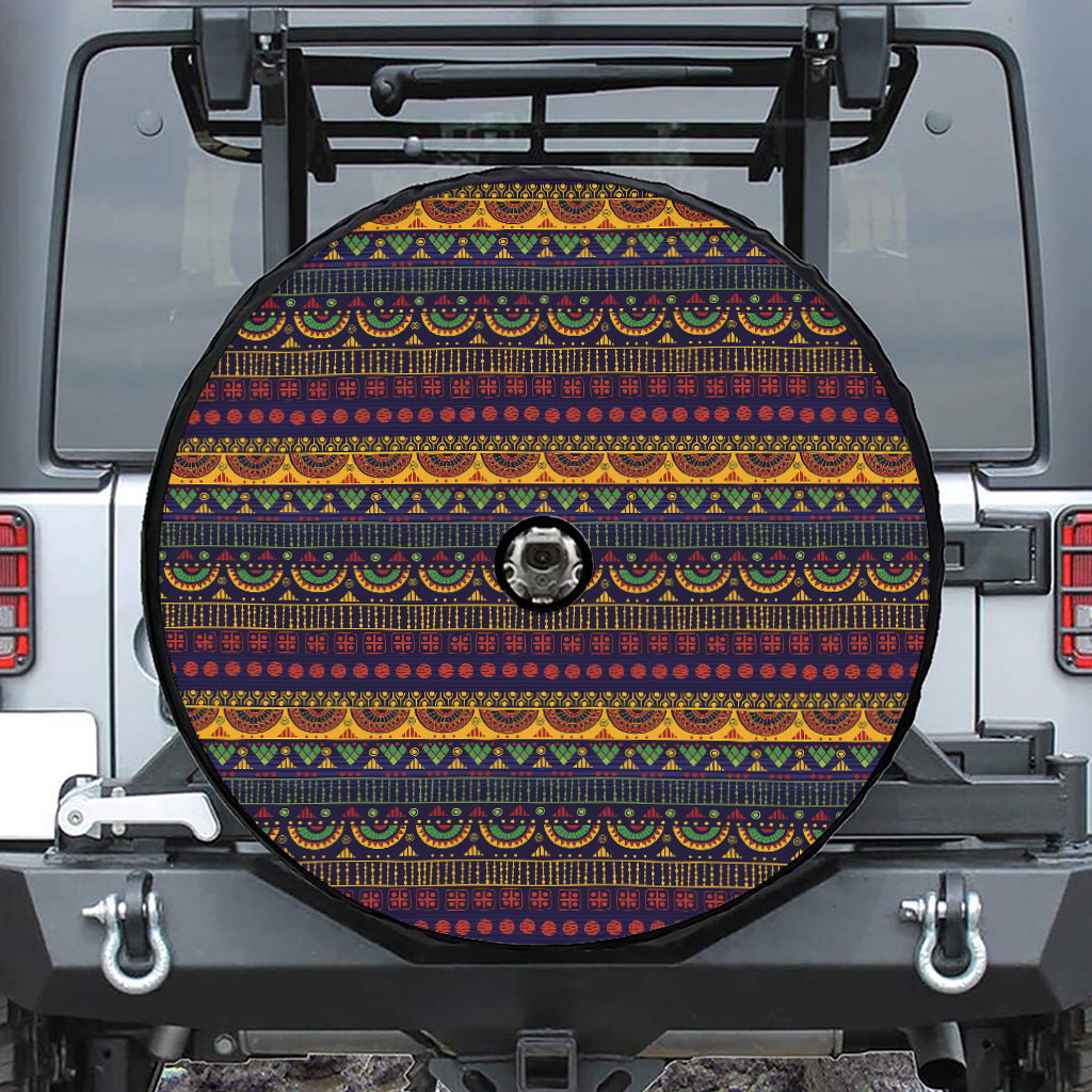 Native Tribal Indian Pattern Print Tire Cover With Camera Hole