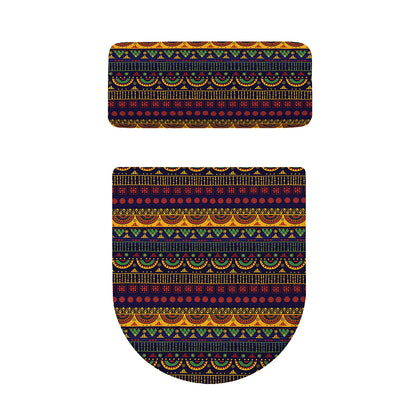 Native Tribal Indian Pattern Print Toilet Lid And Tank Cover Set