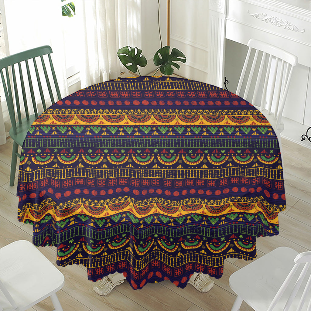 Native Tribal Indian Pattern Print Waterproof Round Tablecloth