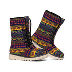 Native Tribal Indian Pattern Print Winter Boots