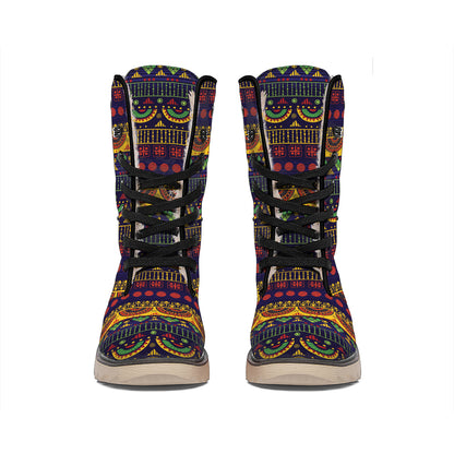 Native Tribal Indian Pattern Print Winter Boots