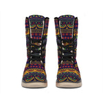 Native Tribal Indian Pattern Print Winter Boots