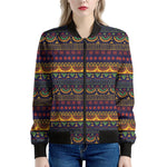 Native Tribal Indian Pattern Print Women's Bomber Jacket