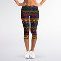 Native Tribal Indian Pattern Print Women's Capri Leggings