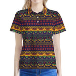 Native Tribal Indian Pattern Print Women's Polo Shirt