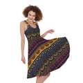 Native Tribal Indian Pattern Print Sleeveless Knee Length Dress