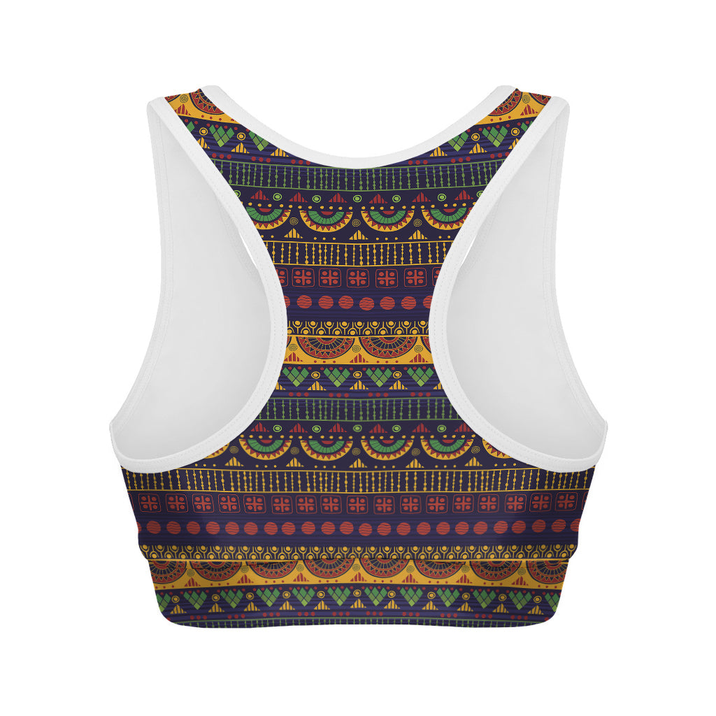 Native Tribal Indian Pattern Print Women's Sports Bra