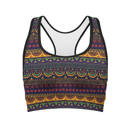 Native Tribal Indian Pattern Print Women's Sports Bra