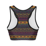 Native Tribal Indian Pattern Print Women's Sports Bra