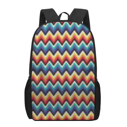 Native Tribal Inspired Pattern Print 17 Inch Backpack