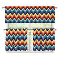 Native Tribal Inspired Pattern Print 3 Piece Kitchen Curtains