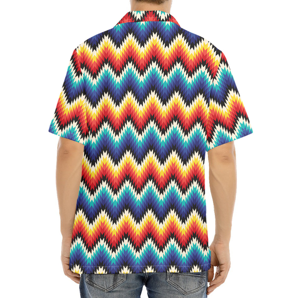 Native Tribal Inspired Pattern Print Aloha Shirt