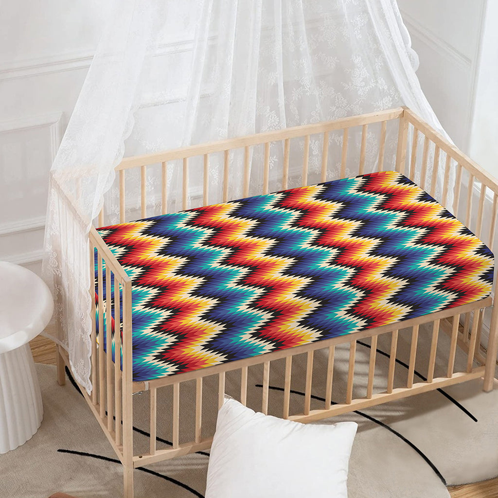 Native Tribal Inspired Pattern Print Baby Crib Sheet