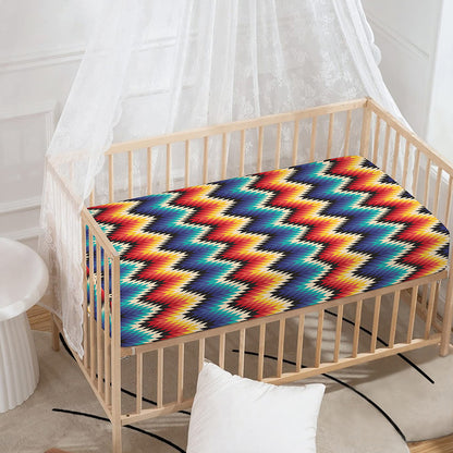 Native Tribal Inspired Pattern Print Baby Crib Sheet