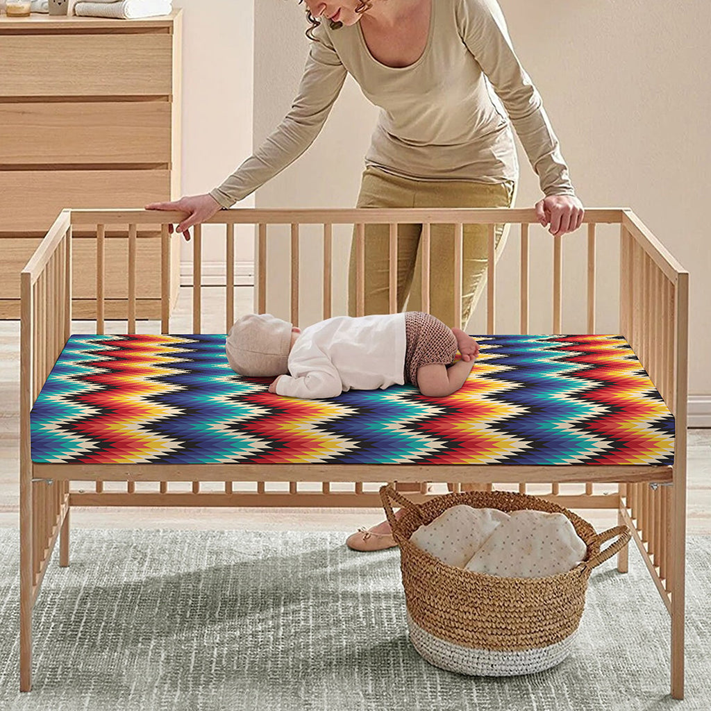 Native Tribal Inspired Pattern Print Baby Crib Sheet