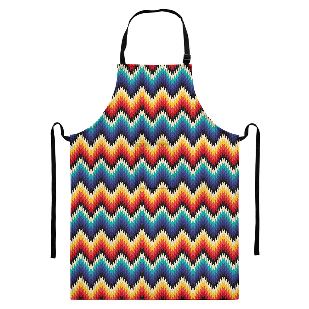 Native Tribal Inspired Pattern Print Bib Apron With Pocket