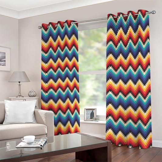 Native Tribal Inspired Pattern Print Blackout Grommet Curtains