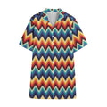 Native Tribal Inspired Pattern Print Cotton Hawaiian Shirt
