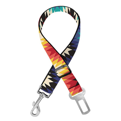 Native Tribal Inspired Pattern Print Dog Seat Belt