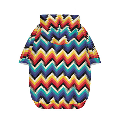 Native Tribal Inspired Pattern Print Dog Zip Up Hoodie