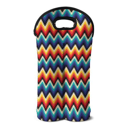 Native Tribal Inspired Pattern Print Double Neoprene Wine Tote