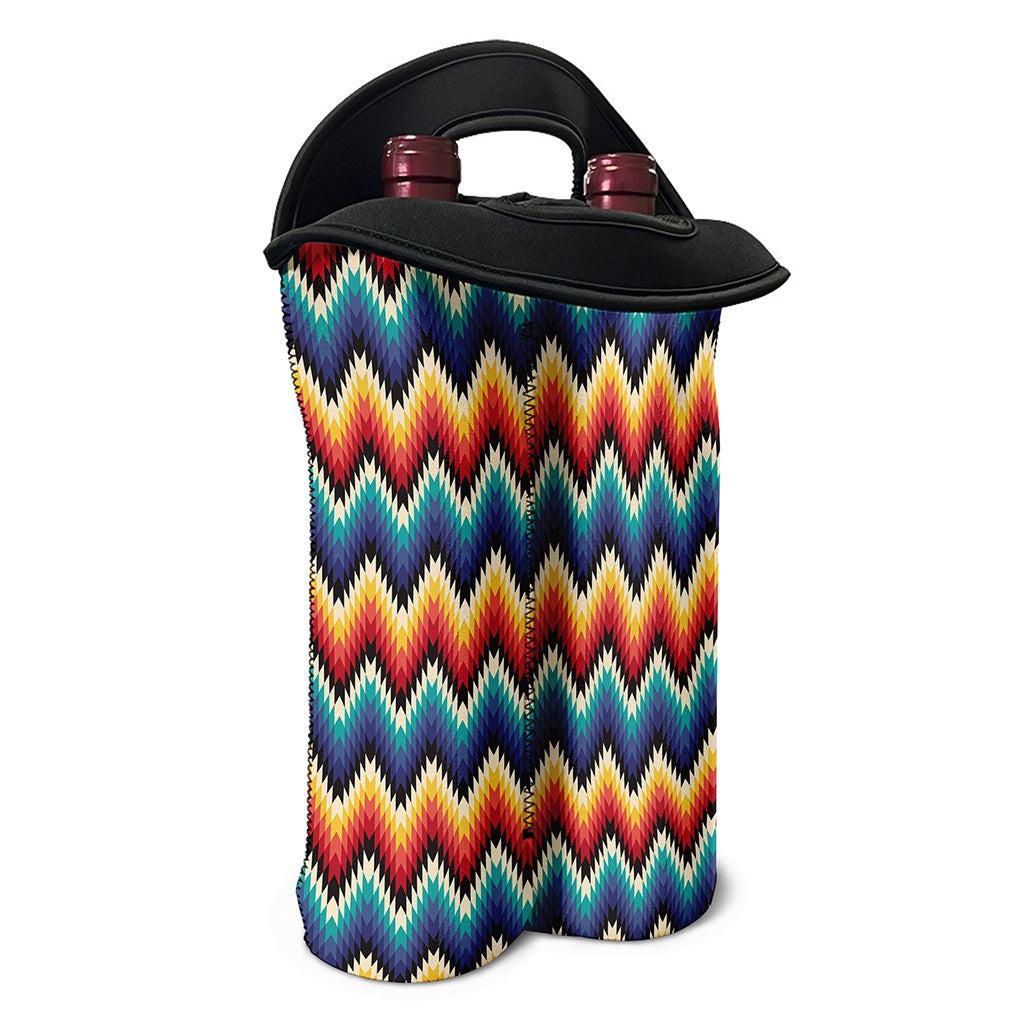 Native Tribal Inspired Pattern Print Double Neoprene Wine Tote