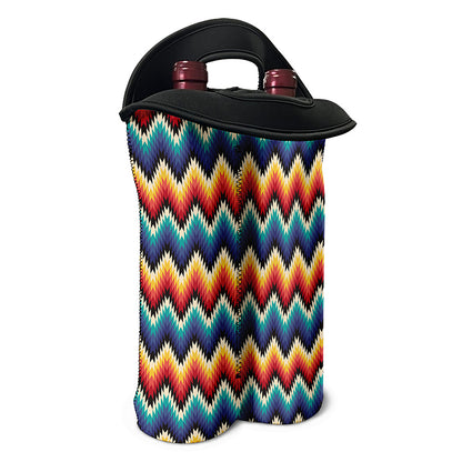 Native Tribal Inspired Pattern Print Double Neoprene Wine Tote