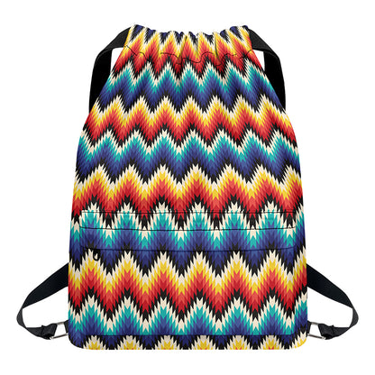 Native Tribal Inspired Pattern Print Drawstring Backpack