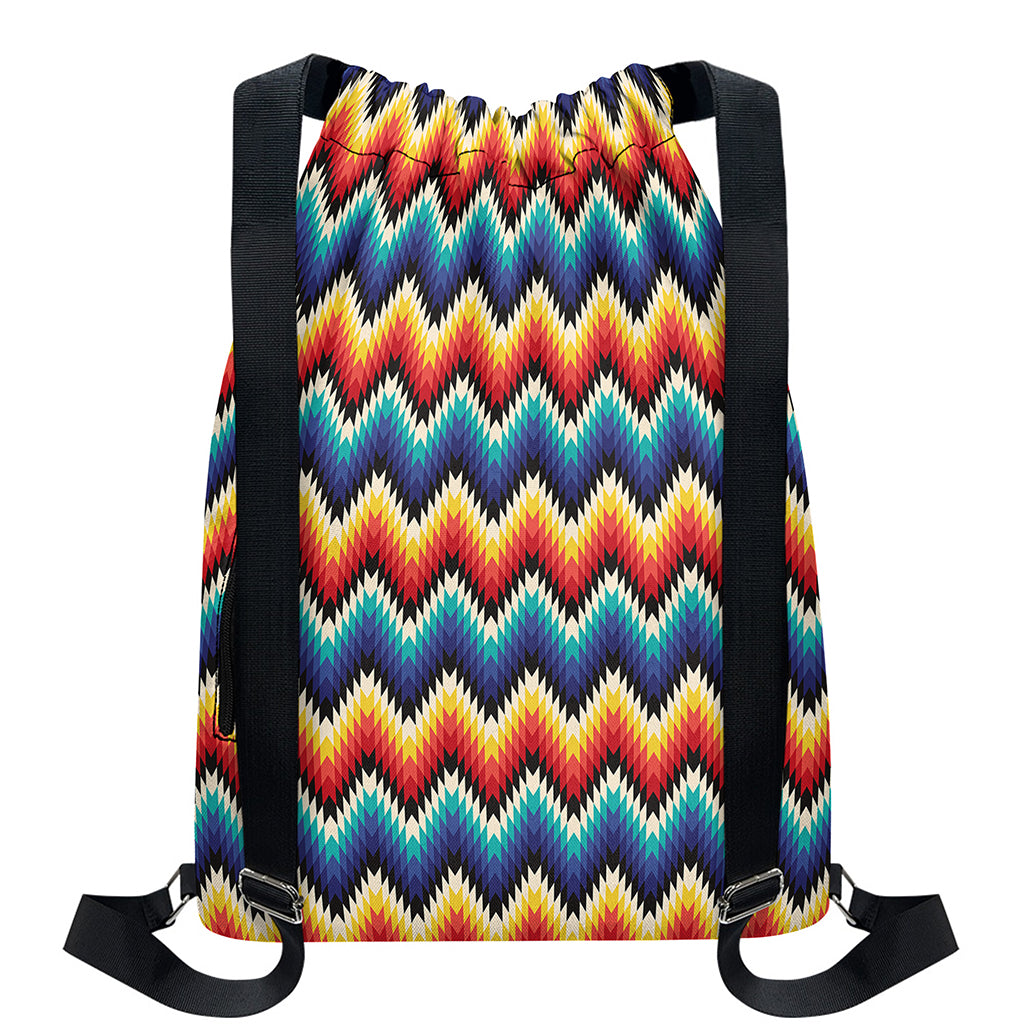 Native Tribal Inspired Pattern Print Drawstring Backpack