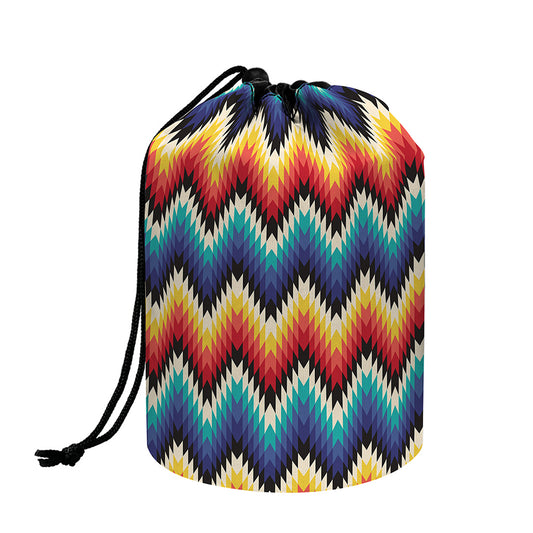 Native Tribal Inspired Pattern Print Drawstring Makeup Bag
