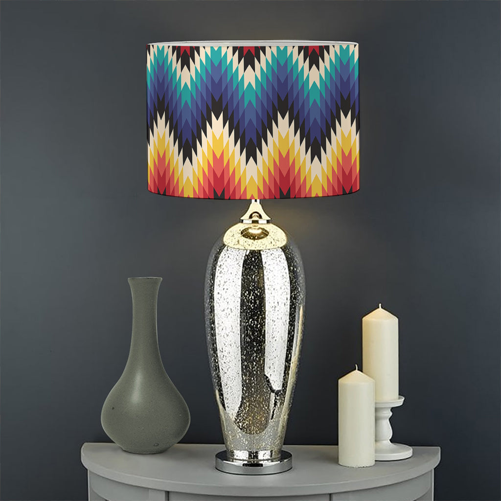 Native Tribal Inspired Pattern Print Drum Lamp Shade