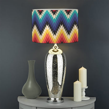 Native Tribal Inspired Pattern Print Drum Lamp Shade