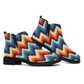 Native Tribal Inspired Pattern Print Flat Ankle Boots