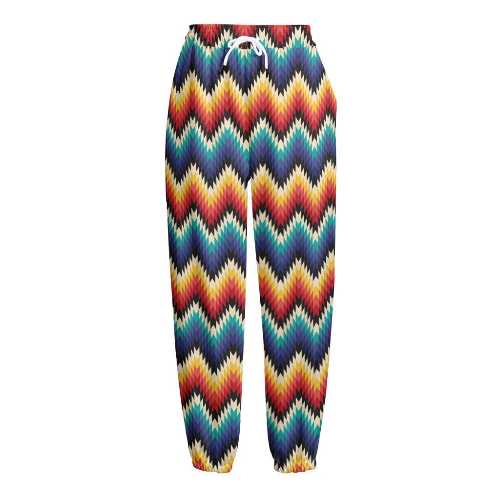 Native Tribal Inspired Pattern Print Fleece Lined Knit Pants