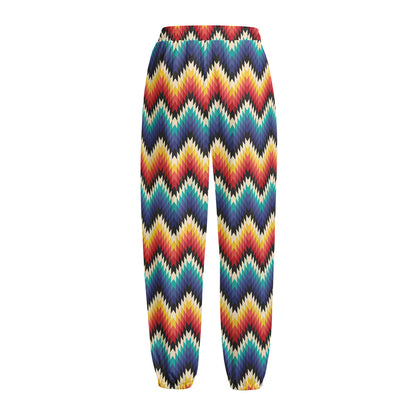 Native Tribal Inspired Pattern Print Fleece Lined Knit Pants
