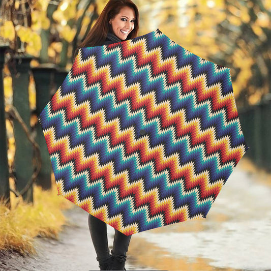 Native Tribal Inspired Pattern Print Foldable Umbrella
