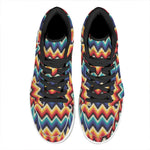 Native Tribal Inspired Pattern Print High Top Leather Sneakers