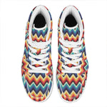 Native Tribal Inspired Pattern Print High Top Leather Sneakers