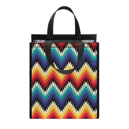 Native Tribal Inspired Pattern Print Insulated Lunch Tote