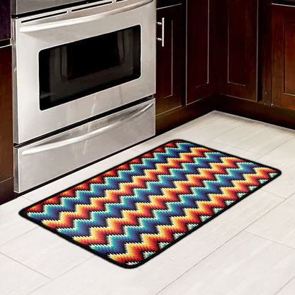 Native Tribal Inspired Pattern Print Kitchen Mat