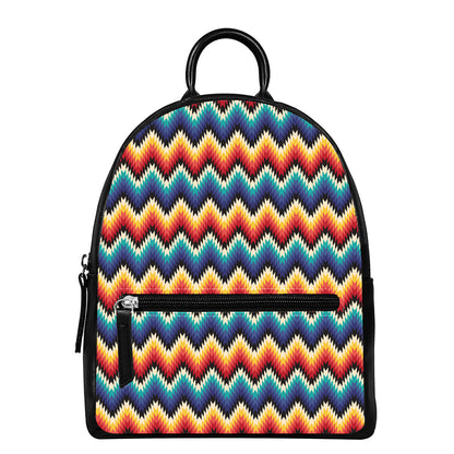Native Tribal Inspired Pattern Print Leather Backpack