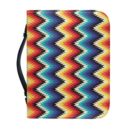 Native Tribal Inspired Pattern Print Leather Bible Cover