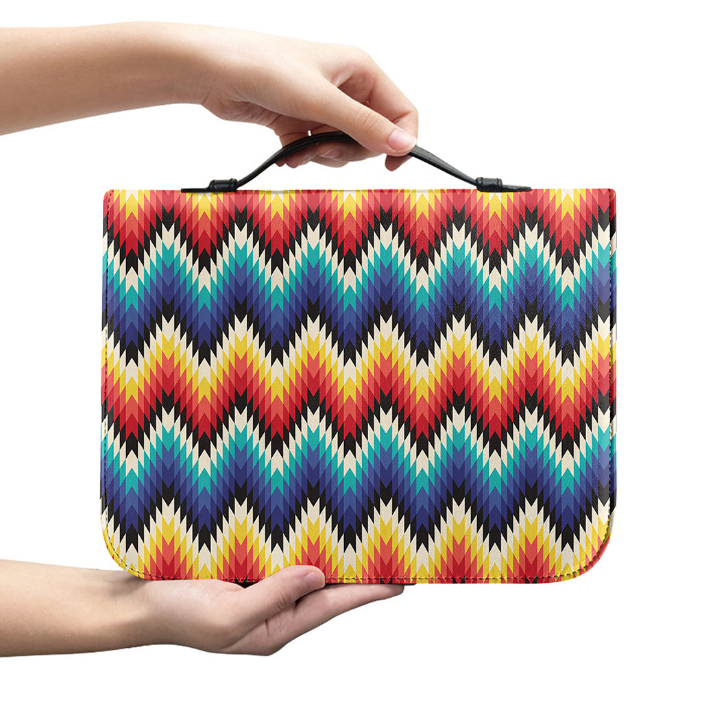 Native Tribal Inspired Pattern Print Leather Bible Cover