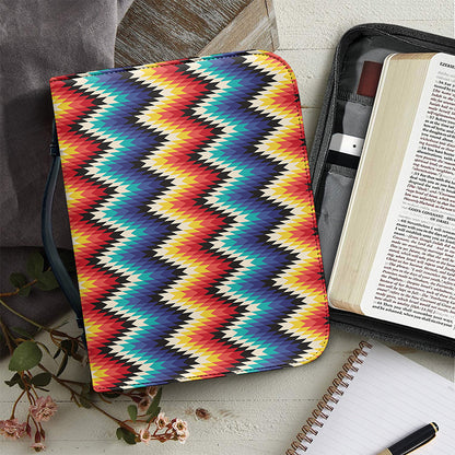 Native Tribal Inspired Pattern Print Leather Bible Cover