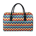Native Tribal Inspired Pattern Print Leather Duffel Bag
