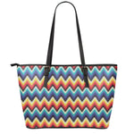 Native Tribal Inspired Pattern Print Leather Tote Bag