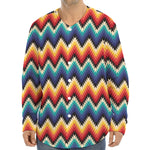 Native Tribal Inspired Pattern Print Long Sleeve Baseball Jersey