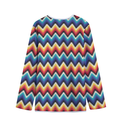 Native Tribal Inspired Pattern Print Long Sleeve Short Coat